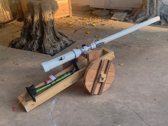 Pneumatic potato launcher and wooden cart project image